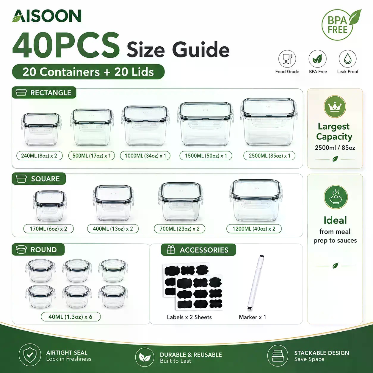 Set di 40 Contenitori per Alim - Meal Prep Day recensione e prezzo